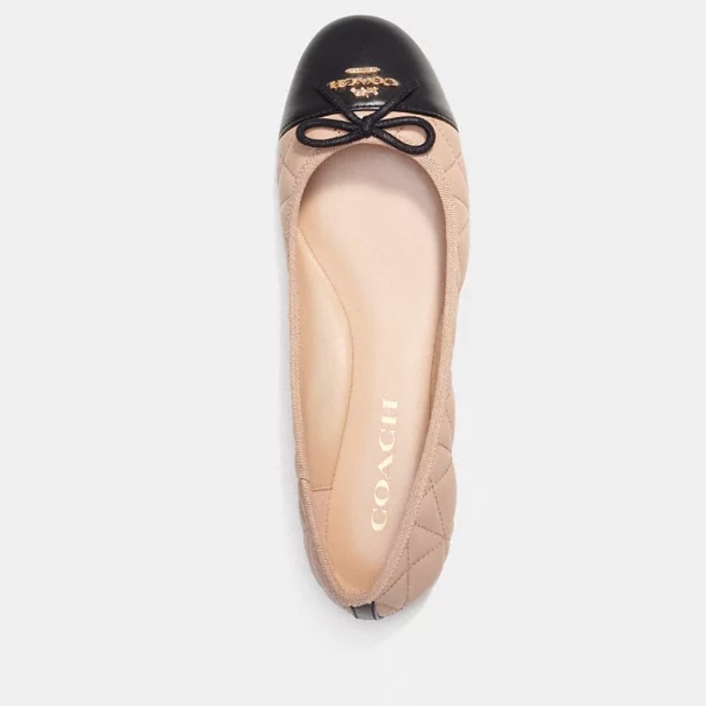 Coach Genuine Leather Allyson Quilted Ballet Flats Size 10 - Picture 15 of 16